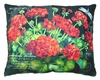 Red Geranium/Black Outdoor Pillow