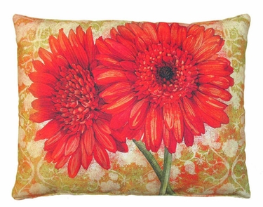 Red Gerbera Pair Outdoor Pillow - Click to enlarge