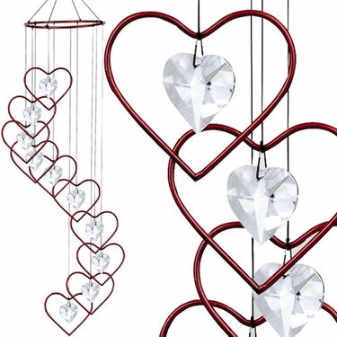 Red Hearts Spiral Suncatcher - Click to enlarge