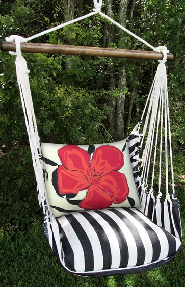 True Black Red Hibiscus Hammock Chair Swing Set - Click to enlarge