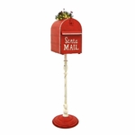42" Red Christmas Mailbox w/LED Wreath