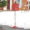 42" Red Christmas Mailbox w/LED Wreath