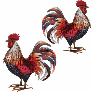 Red Leghorn Roosters (Set of 2) - Click to enlarge