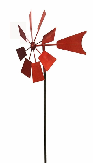 Red Metal Windmill - Click to enlarge