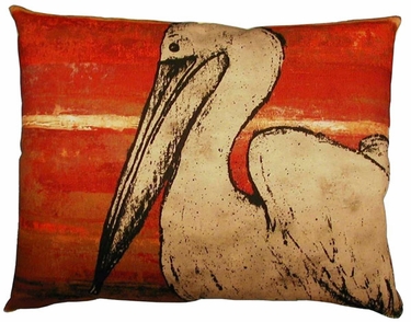 Red Pelican Outdoor Pillow - Click to enlarge