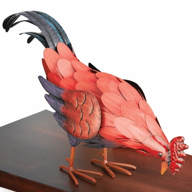 Red Rooster Pecking - Click to enlarge