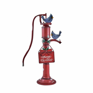 Old Style Red Water Pump Decoration with 