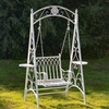 Regal Iron Swing Chair - Antique White