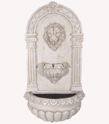 Roman Lion Head Wall Fountain w/LED Lights - Click to enlarge