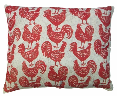 Roosters All Over Outdoor Pillow - Click to enlarge