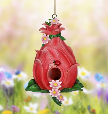 Rose Hanging Bird House - Click to enlarge