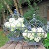 Round Globe Plant Stands (Set of 2) - Antique Blue