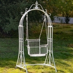 Royal Oasis Iron Swing Chair - Antique White