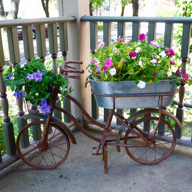 Rustic Bike w/ Galvanized Bucket - Click to enlarge