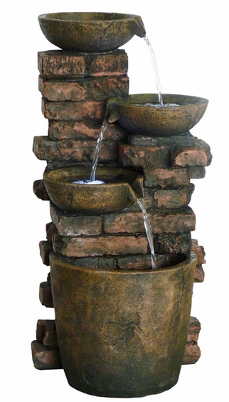 Rustic Bricks Pouring LED Fountain - Click to enlarge
