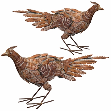 Rustic Pheasant Birds - Downwards (Set of 2) - Click to enlarge
