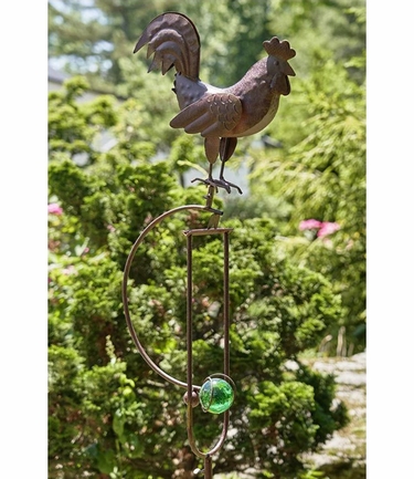 Rustic Rooster Garden Swing Stake - Click to enlarge