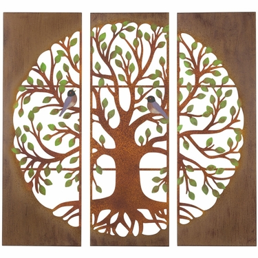 Rustic Tryptic Tree of Life Wall Decor - Click to enlarge