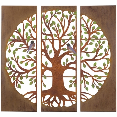 Rustic Tryptic Tree of Life Wall Decor - Click to enlarge