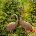 Set of 2 Large Rustic Iron Whooping Cranes