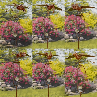 Assorted Metal Rusty Bird Rocking Stakes (Set of 6) - Click to enlarge