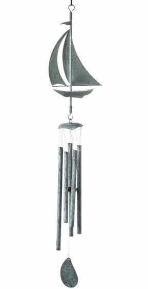 Sailboat Wind Chime- Blue Verde - Click to enlarge