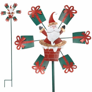 Santa Chimney Garden Spinner - Click to enlarge
