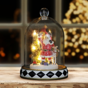 Santa Christmas Dome w/LED Timer - Click to enlarge