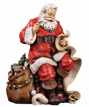 Santa Claus Checking List Statue - Click to enlarge