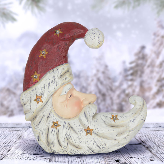 Santa Claus Crescent Moon Statue w/LED Stars only $39.99 at Garden Fun