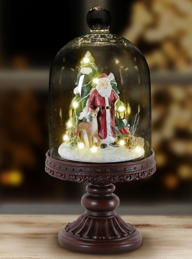 Santa Dome on Pedestal w/LED Timer - Click to enlarge