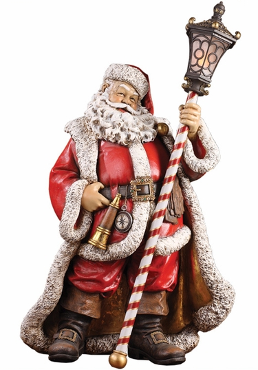 Santa Statue holding LED Lantern - Click to enlarge