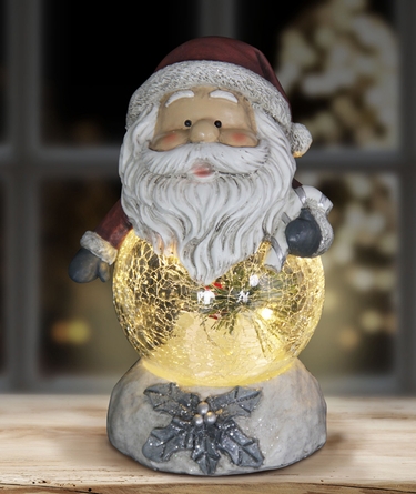 Santa on LED Crackle Ball w/Timer - Click to enlarge