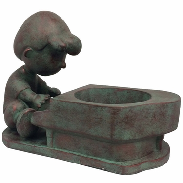 Schroeder Peanuts Planter - Bronze Patina - Click to enlarge