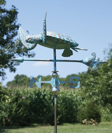 Sea Turtle Weathervane - Copper Patina - Click to enlarge