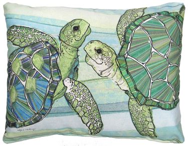 Sea Turtles Romance Outdoor Pillow - Click to enlarge