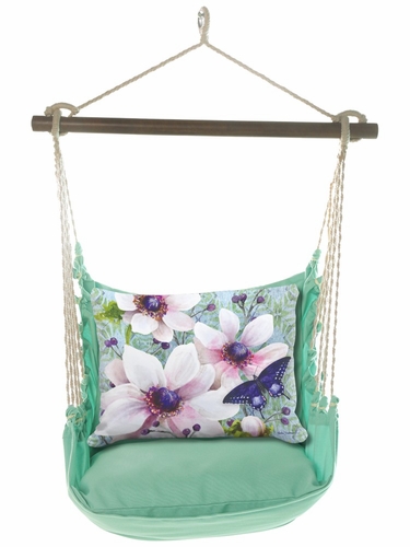 Seafoam Green Anemone Trio with Butterfly Hammock Chair Swing Set - Click to enlarge
