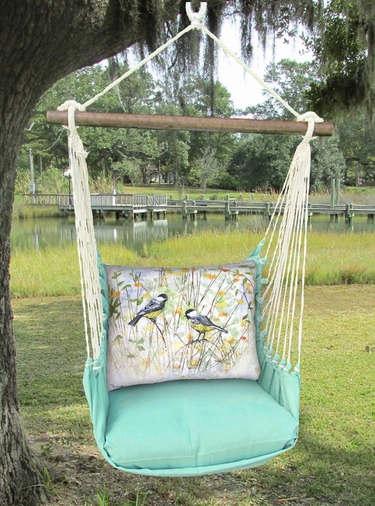 Seafoam Green Chickadee Birds Hammock Chair Swing Set - Click to enlarge