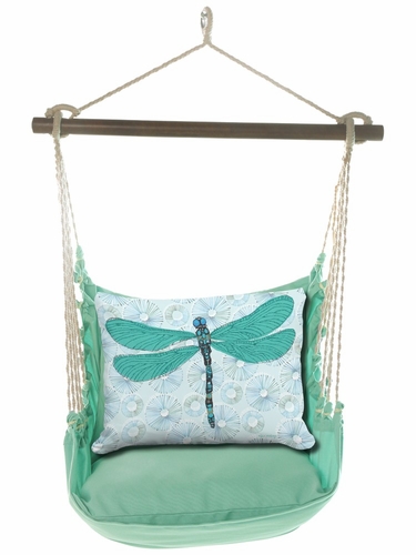 Seafoam Green Dragonfly with Lilly Pads Hammock Chair Swing Set - Click to enlarge