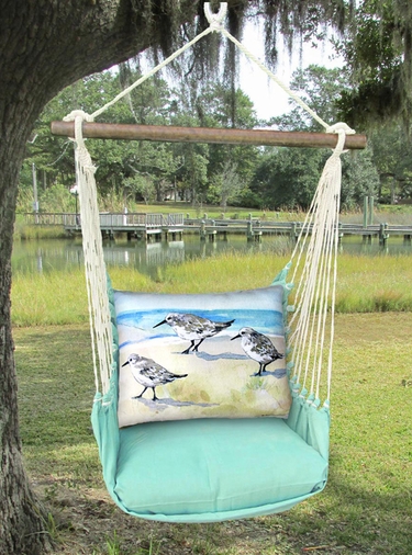 Seafoam Green Sandpipers Hammock Chair Swing Set - Click to enlarge