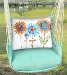 Seafoam Green Sunflowers Hammock Chair Swing Set