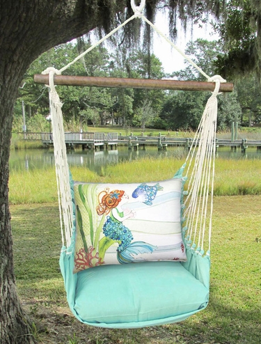 Seafoam Green Tiny Mermaid Hammock Chair Swing Set - Click to enlarge