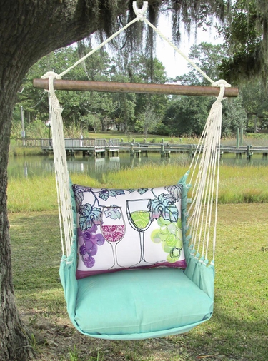 Seafoam Green Wine Glasses Hammock Chair Swing Set - Click to enlarge