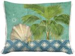Seashell and Palm Outdoor Pillow