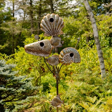Seashells Birdhouse Stake - Click to enlarge
