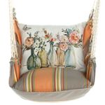 Serene Sunset Flowers in Glass Bottles Hammock Chair Swing Set