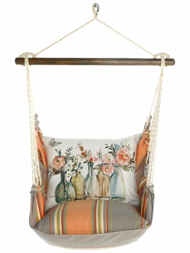 Serene Sunset Flowers in Glass Bottles Hammock Chair Swing Set - Click to enlarge