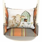 Serene Sunset Sheep at the Barn Hammock Chair Swing Set