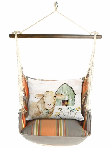 Serene Sunset Sheep at the Barn Hammock Chair Swing Set - Click to enlarge