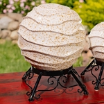 Set of 3 Ceramic Gazing Globes w/Stands - "Aspen"